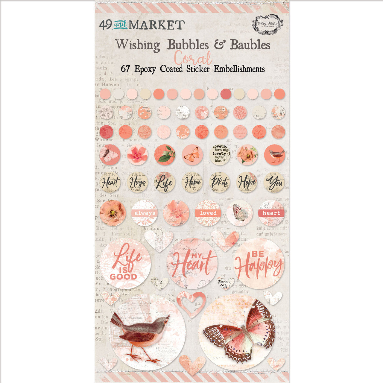 49 en Marktwensbubbels en kerstballen koraal